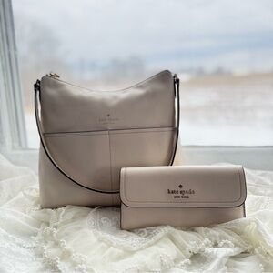 Kate Spade Bailey Textured Leather Shoulder Bag - Parchment White